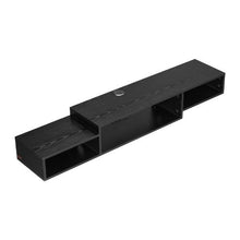 59 Inch Floating TV Console Wall Mount Entertainment Center with Storage & Power Outlet (Black)