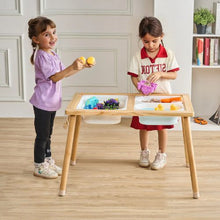Toddler Sensory Table with 3 Storage Bins & Paper Roll Holder Indoor/Outdoor Sand & Water Play – Wooden Gift for Kids