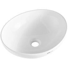 16" Oval Vessel Sink White Ceramic Above Counter Bathroom Basin