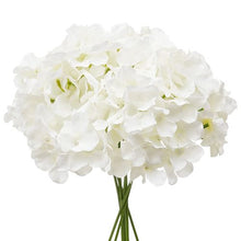 9.8 Inch White Bouquet Arrangement Artificial Silk Hydrangea Flowers