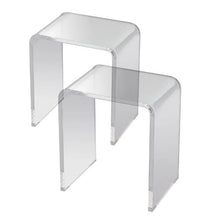 C-Shaped Clear Acrylic End Tables for Living Room Bedroom & Study (2PCS)