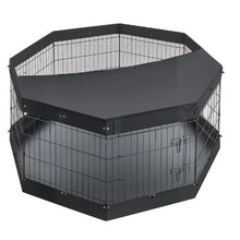 Dog Playpen 30" 8-Panel Foldable Metal Fence with Door Cover & Pad Black