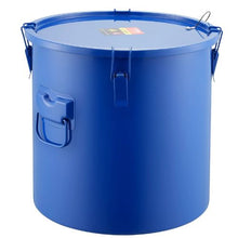 8-Gal Fryer Grease Bucket Carbon Steel with Rust-Proof Coating Lid Lock Clips Filter Bag – (Blue)