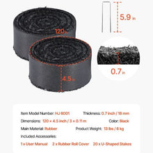 120 x 4.5 Inch Black Permanent Rubber Pathway Natural-Looking Mulch Garden Edging for Plants Recycled Rubber Mulch Mat HJ6001-120 (Set of 2)