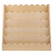 5-Tier Montessori Bookshelf with Scalloped Design and Dual Hooks for Kids Room Living Room Entryway Nursery Preschool