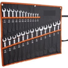 25-Piece Metric Open-End Wrench Set 6–32 mm Carbon Steel with Roll-Up Pouch