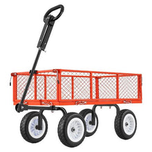 900 LBS Steel Garden Cart Heavy-Duty Wagon with 10" Tires & Detachable Panels