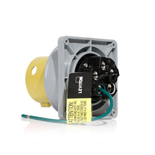 Leviton 30 Amp 125V LEV Series IEC Pin & Sleeve Inlet Yellow 330B4WLEV
