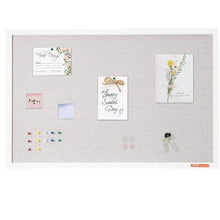 36" x 24" White Cork Board with Linen Surface Board for Home School Office