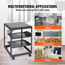 12U Adjustable Depth Open Frame Server Rack with Casters