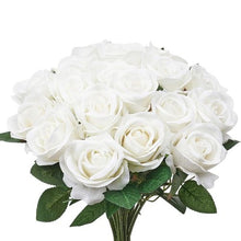 White Roses Realistic Bouquet for Xmas Home Decor Artificial Flowers (120 PCS)