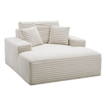 54-Inch Boneless Chaise Lounge Chair Oversized Upholstered Sofa with Pillows and Armrests Beige