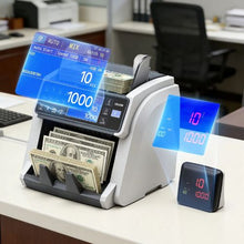 Mixed Denomination Money Counter Machine with CIS/UV/MG/IR/DD/DBL/HLF/CHN Counterfeit Detection Multi-Currency Support External Display