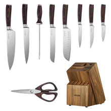 15-Piece Kitchen Knife Set with Block & Sharpener High Carbon Stainless Steel