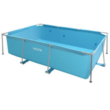 118 x 78 x 30 Inch Rectangular Frame Pool – Steel Metal Above Ground Swimming Pool 1046 Gallon Easy Setup
