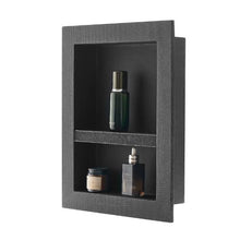 16 x 20 Inch Recessed Shower Niche Waterproof Wall Storage with Adjustable Divider Black