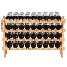 36 Bottle Wine Rack for Kitchen Bar and Cellar (Natural Color) (4-Tier)