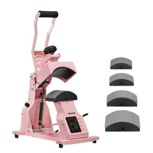Hat Heat Press 4 Interchangeable Platens Temperature & Time Control HTV & Sublimation (Pink)