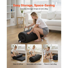 Japanese Tatami Mat Twin Size Foldable 9-Layer Floor Mattress with Storage Bag for Sleeping Meditation & Yoga (Black)