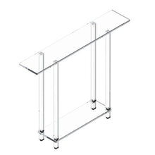 2-Tier Narrow Acrylic Console Table with Open Storage Clear Modern Entryway Side Desk