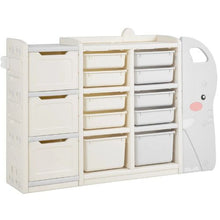 Elephant-Shaped Toy Organizer with Movable Bins