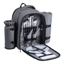 2 Person Picnic Backpack Insulated Cooler Compartment wid Bottle/Wine Holder for Hiking Camping