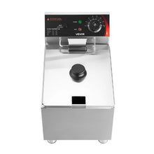 Commercial Electric Deep Fryer 1750W 12.15Qt Stainless Steel Fryer with Basket Lid & Temp Control (Silver)
