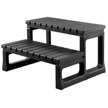 2-Step Hot Tub Steps 23.6" Wide 320 lb Capacity Spa Stairs for Hot Tubs Pools & Campers (Black)