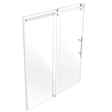 Frameless Sliding Shower Door 58-59 W x 75 H in 5/16 in (8mm) Clear Tempered Glass NANO Stainproof Stainless Steel Chrome