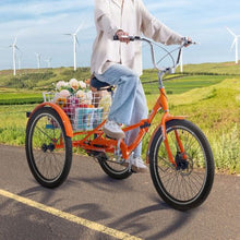 20 In Folding Adult Tricycle Lightweight Aluminum Alloy 3-Wheel Cruiser with Large Rear Basket