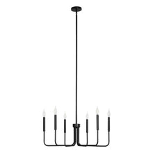 6-Light Black Farmhouse Chandelier Adjustable Height Hanging Light Fixture for Dining Room Bedroom Foyer Kitchen & Living Room