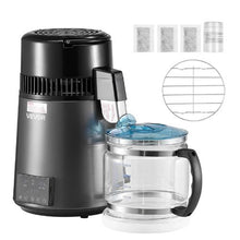 4L Water Distiller 1.1 Gallon Pure Water Purifier for Home 750W Distilled Maker with Glass Pot & Stainless Steel Interior - (Grey)