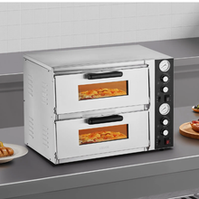 18" Double-Deck Electric Pizza Oven 842°F Dual Temp Control & Timer