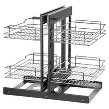 24 X 18 In 2 Tier 4 Shelf Blind Corner Pull Out Organizer Chrome for Kitchen YG-XGW-4-9-2