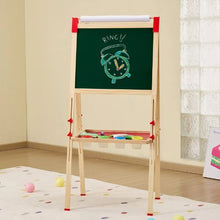 Kids 3-in-1 Wooden Art Easel – Double-Sided Whiteboard & Chalkboard with Paper Roll