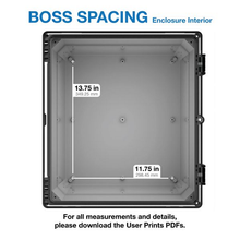 17.75" x 16.27" x 11.13" Boss Spacing Industrial Enclosure I652HL,TGBG