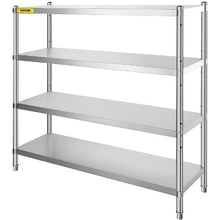 72 In Stainless Steel Shelving 4 Tier Adjustable Shelf Storage for kitchen VV-SSS-4-72