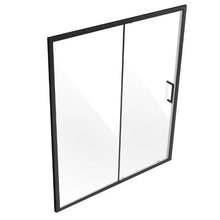Semi-Frameless Shower Door 57.7-59 W x 70 H in Sliding Glass Matte Black with Stainless Steel Hardware