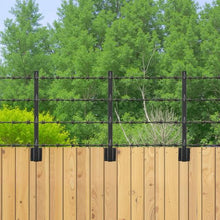 23.8 In Fence Post Extender Barbed Wire Arm for Height Extension Sturdy Steel Flat or Surface Mounted Privacy Protection & Pet Prevention (Pack of 8)