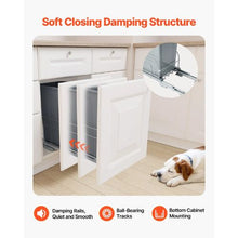 35 QT Pull-Out Trash Bin, Heavy Duty Under-Mount Garbage & Recycling with Soft Close Slide