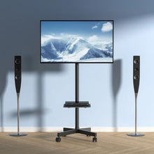 Mobile TV Stand for 23-60" TVs, Height Adjustable Portable Cart with Wheels Fits Screen Size: 58.4-152.4 cm
