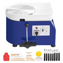 Pottery Wheel 350W 11" Clay Forming Machine 60-300 RPM Pedal Control (Blue)