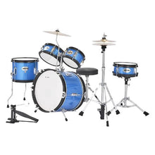 Kids Drum Set, 5-Piece 14" Junior Drum Kit with Throne, Cymbal & Drumsticks, Sky Blue