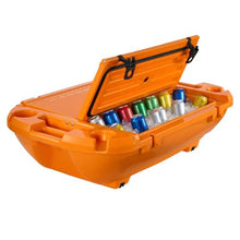 40 QT Floating Cooler with Dry Storage & Tow Rope Floating Ice Chest Orange
