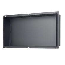 13 x 25 Inch Waterproof Frameless Shower Niche Stainless Steel Wall Storage (Black)