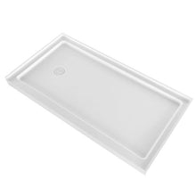 60 x 30 Inch Shower Pan Single Threshold Shower Base with Left Drain (White)