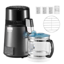 4L Water Distiller 1.1 Gallon Pure Water Purifier for Home 750W Distilled Maker with Glass Pot & Stainless Steel Interior - (Grey)