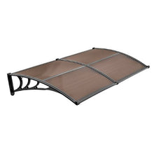 38 x 78 in Door Awning Polycarbonate Canopy with Metal Brackets (Brown)