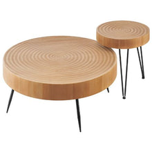 Round Coffee Table Set 31.3-Inch Coffee Table with End Table Metal Legs (2-Piece)