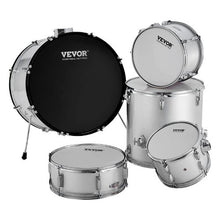 Adult 5-Piece 22″ Full-Size Drum Set – Complete Beginner Kit with Throne, Cymbals & Pedal (Silver)